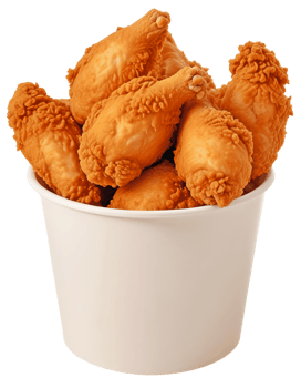 A Bucket of Crispy, Golden-Brown Fried Chicken png