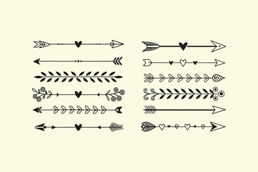 Elegant Arrows Botanical Elements vector