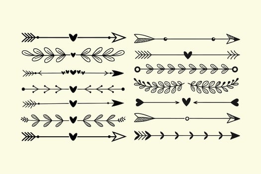 Artistic Floral and Arrow Dividers vector