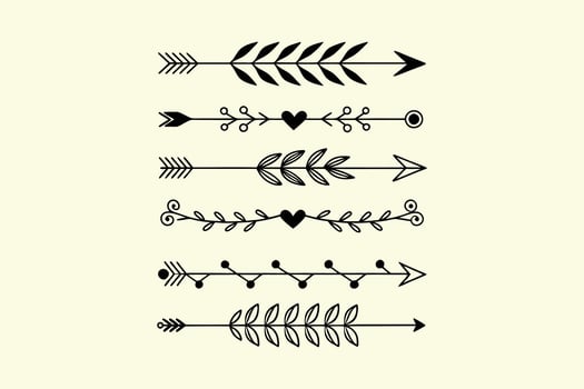 Unique Ornamental Arrow Elements vector