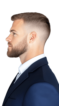 Man in formal suit profile view isolated on transparent background png