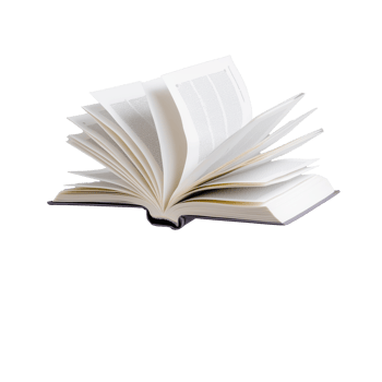 Book with spread pages isolated on transparent background png