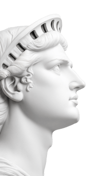 Classical bust of Roman emperor isolated on transparent background png