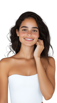 Happy young woman with natural hair isolated on transparent background png