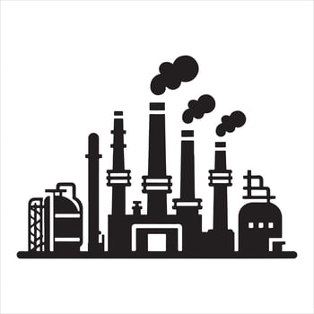 Refinery icon silhouette on white background vector