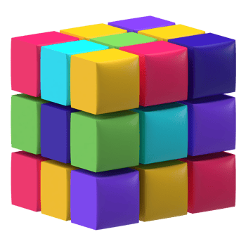 Rubik's Cube 3D Element png