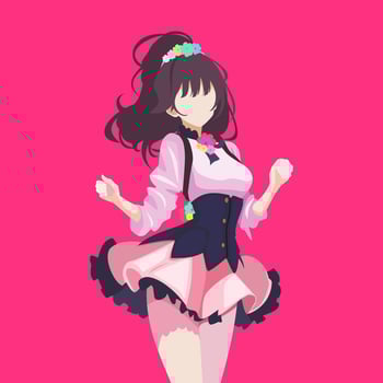 fashionable faceless girl in an all-pink outfit for anime style cosplay vector