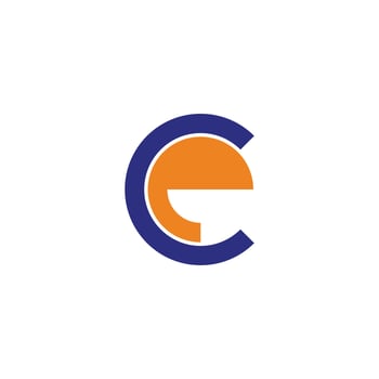 letter ce simple circle smile happy fun logo vector