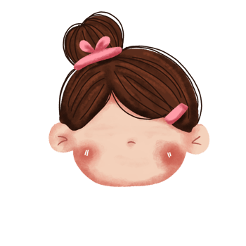 A girl with brown hair and pink bow png