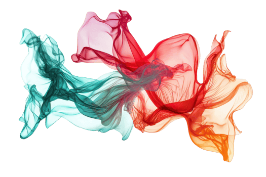 Vivid colorful abstract smoke waves on a transparent background. perfect for creative and artistic projects. Vibrant colors and fluidity captured beautifully. png
