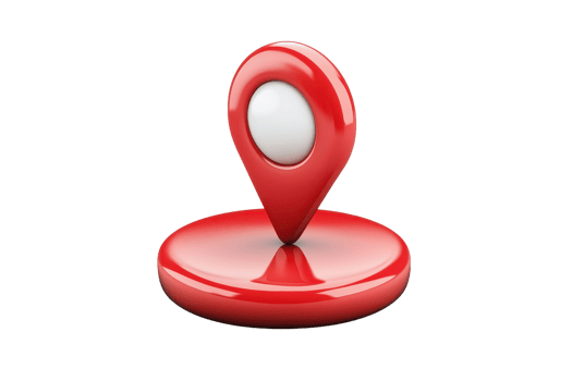 3D red location pin icon isolated on transparent background. Modern map marker or GPS symbol for navigation and finding locations. png