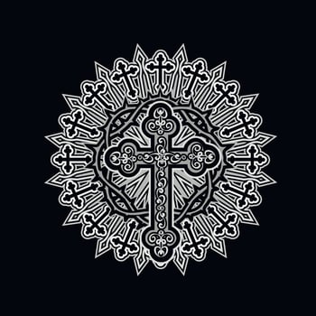christian sign with a cross vector