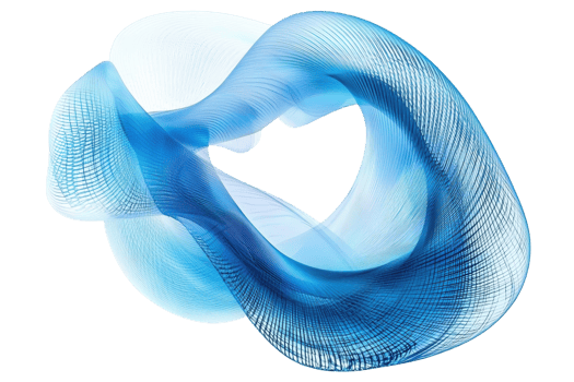 Abstract blue wavy shape, digitally generated on transparent background. Ideal for technology, design, and artistic projects. png