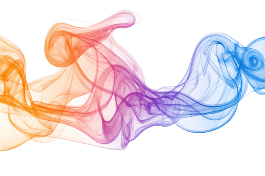 Colorful abstract smoke swirl pattern with red, orange, purple, and blue hues on a transparent background. Vibrant and mesmerizing artistic design. png