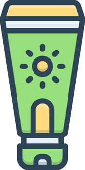 Color icon for sunscreen vector