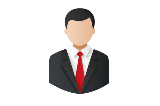 Illustration of a business professional in a suit with red tie, representing corporate professionalism and business attire. png