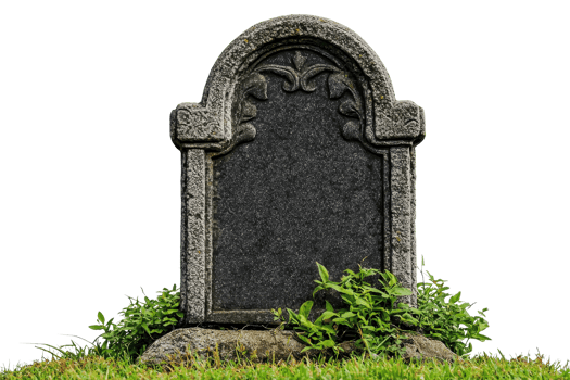 Old gravestone standing in a grassy cemetery with intricate carvings and moss-covered base, symbolizing heritage and remembrance. png