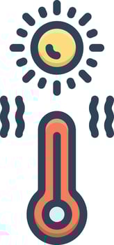 Color icon for warmest vector