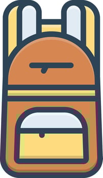 Color icon for back pack vector