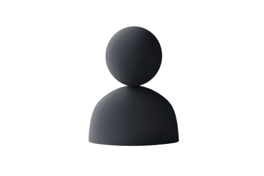 Minimalist 3D avatar icon in dark tones on transparent background, perfect for profiles, placeholders, and website interfaces. png