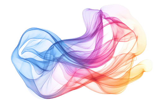 Abstract colorful smoke artwork with vibrant hues, fluid shapes, and smooth transitions. Ideal for backgrounds, design, and artistic concepts. png