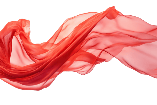 Elegant flowing red fabric captured in motion, abstract background perfect for design projects, covers, or digital artwork. png