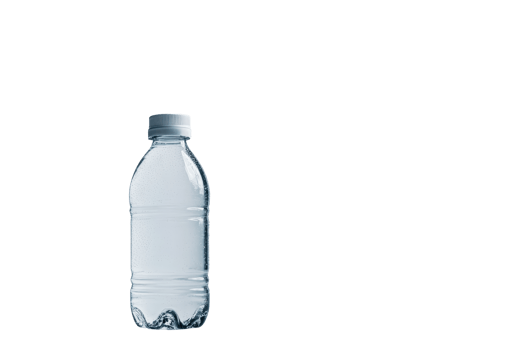 Clear plastic water bottle isolated on a transparent background. Perfect for hydration, fitness, and travel themes in commercial photography. png