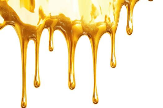 Golden honey dripping with rich texture and vivid color against a transparent background. creating a sweet and appealing visual. png