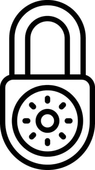 Black line icon for locked vector