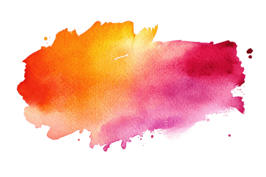 Vibrant watercolor brush stroke with gradient orange to purple hues, perfect for artistic backgrounds and creative projects. png