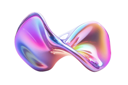 Abstract iridescent fluid shape with vibrant color gradient, perfect for modern design, futuristic art, and creative backgrounds. png