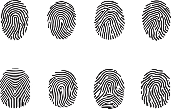 Unique Fingerprint Patterns for Security and Identity vector