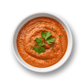 Muhammara in bowl isolated on transparent background png