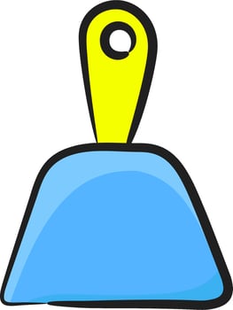 A blue and yellow cleaning tool with a yellow handle vector