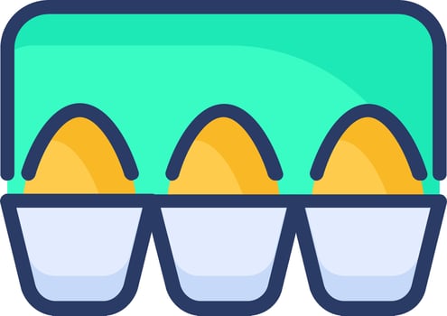 Eggs in a box icon vector