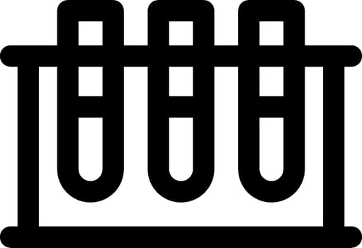 A black and white illustration of a test tube vector