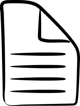 A black and white drawing of a document vector