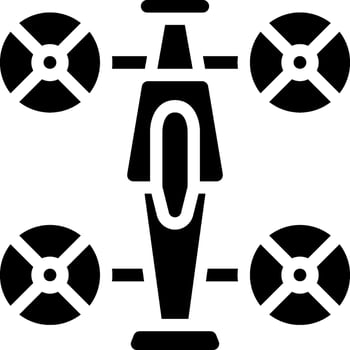 A black and white image of a car with four wheels vector