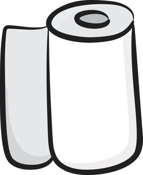 A white toilet paper roll with a white background vector
