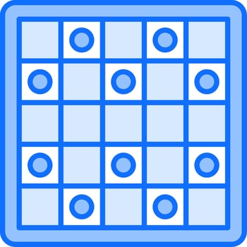 A blue square with circles on it vector