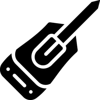 A black and white icon of a tool vector