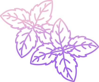 A purple and white drawing of two leaves vector