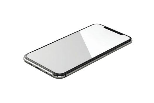 Modern smartphone with blank screen on transparent background. Minimalistic design and high-quality device for communication and entertainment. png