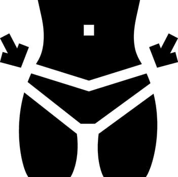 A black and white silhouette of a woman's underwear vector