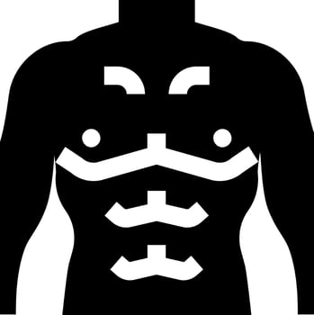 A black and white silhouette of a man's torso vector