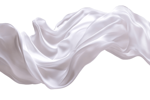 Elegant wave of white silk fabric in motion, isolated on a transparent background. showcasing smooth texture and elegance. png