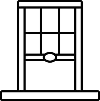 A black and white illustration of a window vector