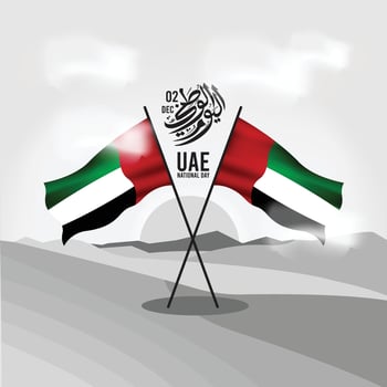 UAE National Day template for the 54th year, featuring Arabic calligraphy. Ideal for all Arabic countries, including Saudi Arabia, Qatar, and others. vector