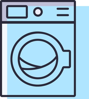 A washing machine icon on a blue background vector