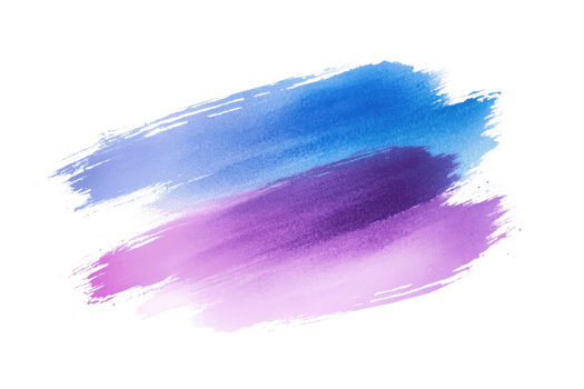 Beautiful watercolor brush strokes in shades of blue and purple, perfect for backgrounds or artistic abstract designs. png